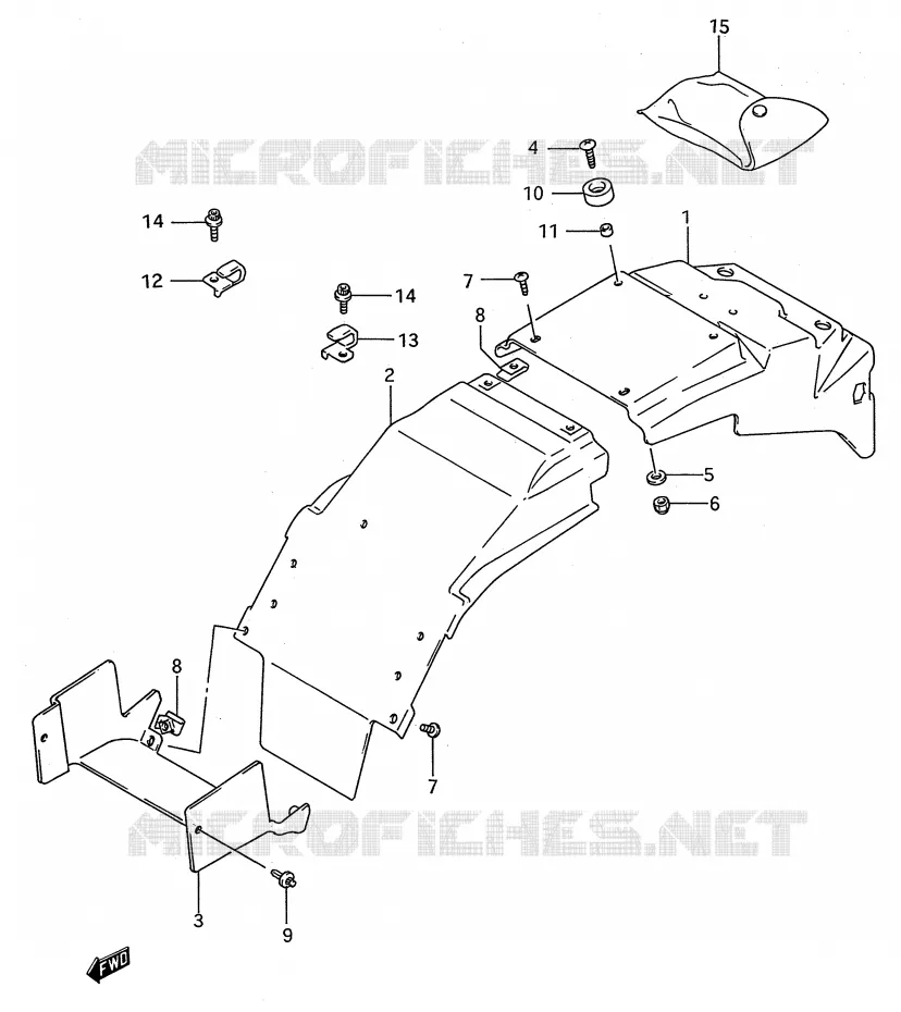 ACHTERSPATBORD (MODELE N/P) Suzuki MOTO 750 GSX-R 1993  GSX-R750WP(E28)