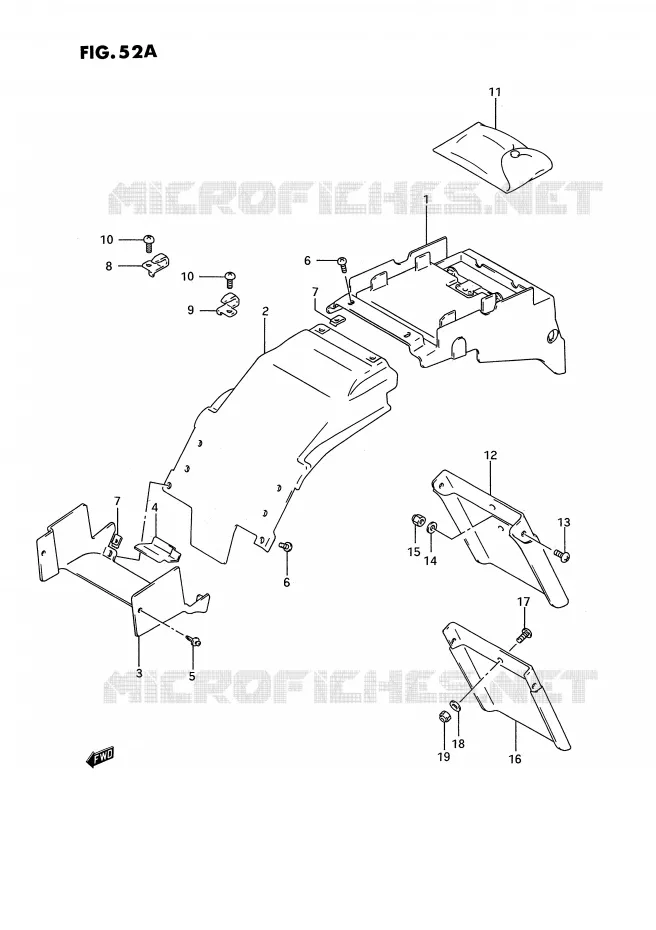 ACHTERSPATBORD (MODELE R/S) Suzuki MOTO 750 GSX-R 1992  GSX-R750WN(E2)