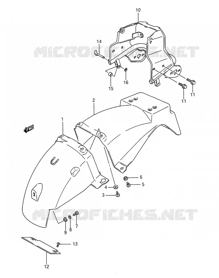 ACHTERSPATBORD Suzuki MOTO 1100 GSX-F 1990  GSX1100FL(E28)