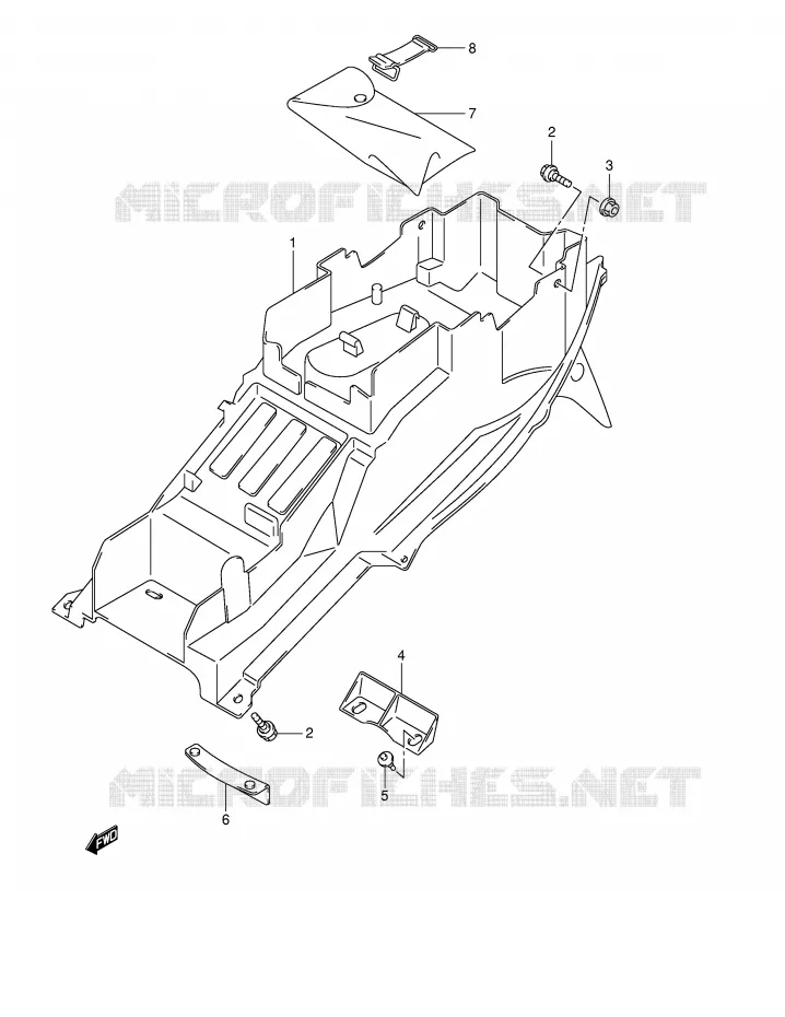 ACHTERSPATBORD Suzuki MOTO 1300 HAYABUSA 2006  GSX1300RU1K6(E2)