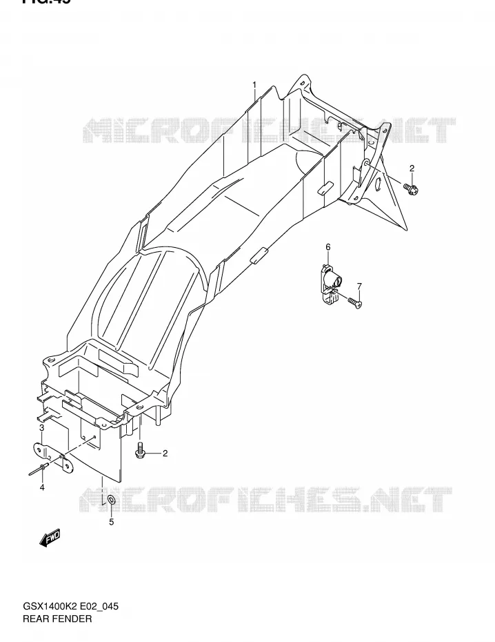 ACHTERSPATBORD Suzuki MOTO 1400 GSX 2005  GSX1400K5(E2)