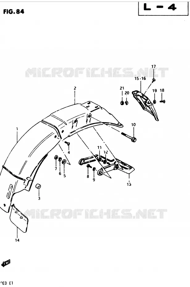 ACHTERSPATBORD Suzuki MOTO 250 GSX 1983  GSX250ESD(Z/D)
