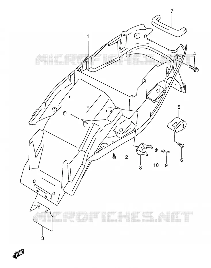 ACHTERSPATBORD Suzuki MOTO 400 BANDIT 1997  GSF400VV(E30)