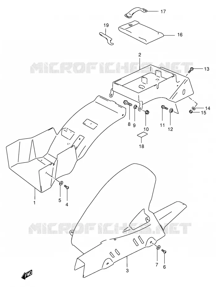 ACHTERSPATBORD Suzuki MOTO 400 GSX-R 1990  GSX-R400RL(E30)