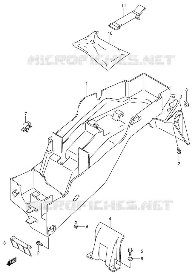ACHTERSPATBORD Suzuki MOTO 600 GSX-R 2001  GSX-R600U2K1(E2)