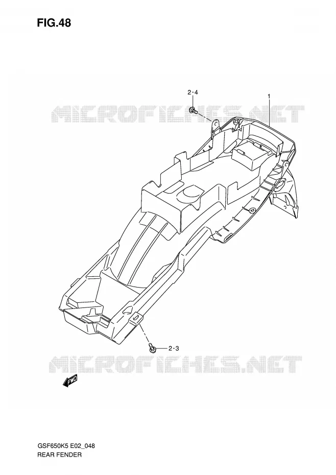 ACHTERSPATBORD Suzuki MOTO 650 BANDIT 2005  GSF650SUK5(E2)
