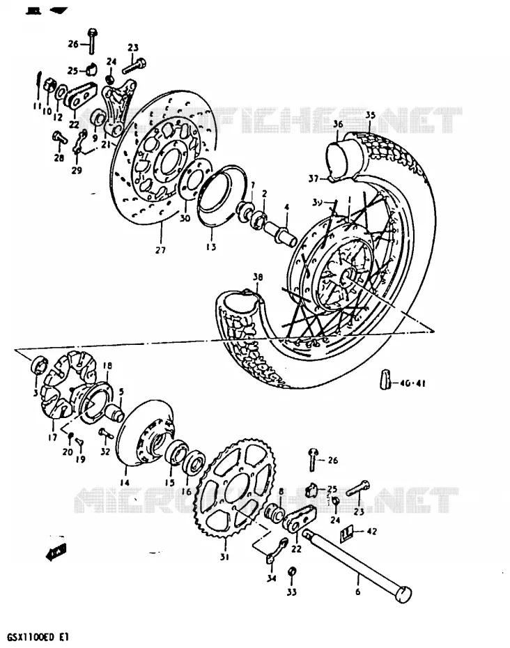 ACHTERWIEL (GSX1100Z/D/XD) Suzuki MOTO 1100 GSX-E 1983  GSX1100ESD(Z/D)
