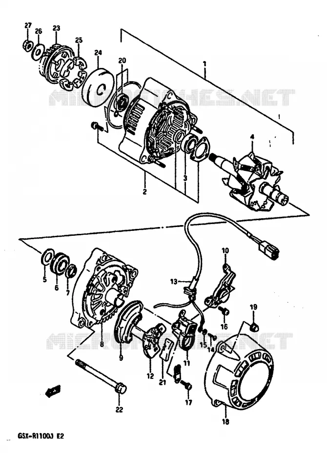 ALTERNATOR (MODELE G/H) Suzuki MOTO 1100 GSX-R 1987  GSX-R1100H(G/H/J)