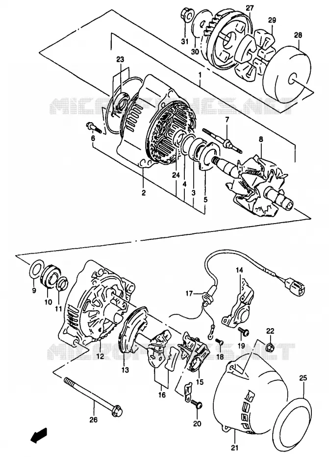 ALTERNATOR Suzuki MOTO 1200 BANDIT 1997  GSF1200V/GSF1200SV/GSF1200SAV
