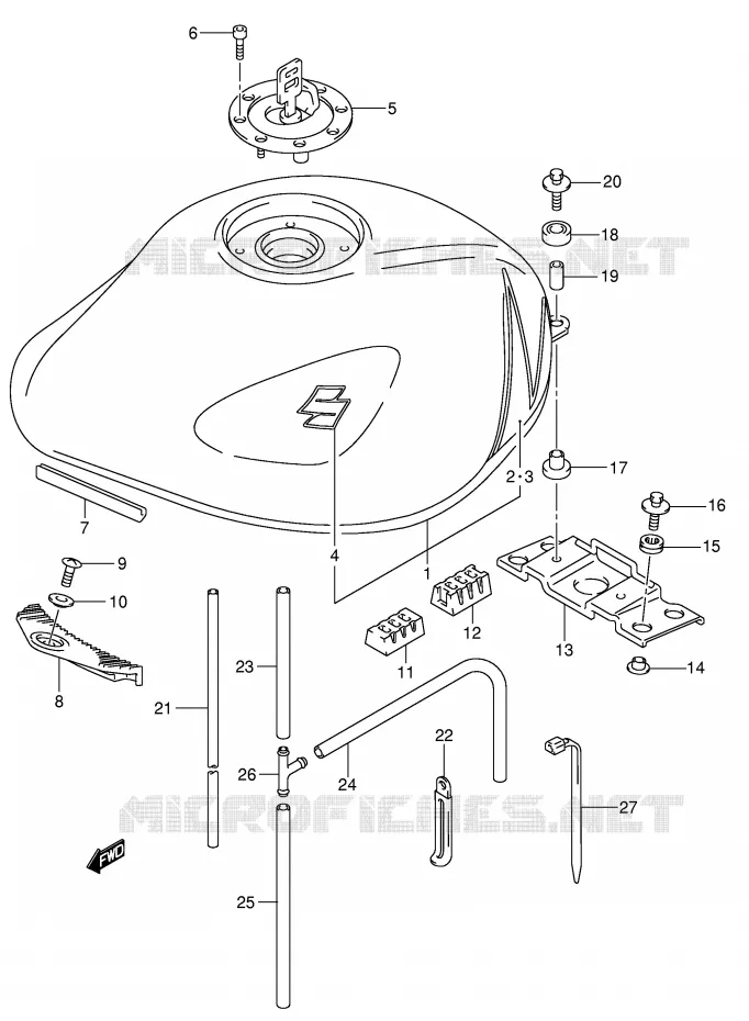 BENZINETANK (GSF600ZK4) Suzuki MOTO 600 BANDIT 2002  GSF600SUK2(E2)
