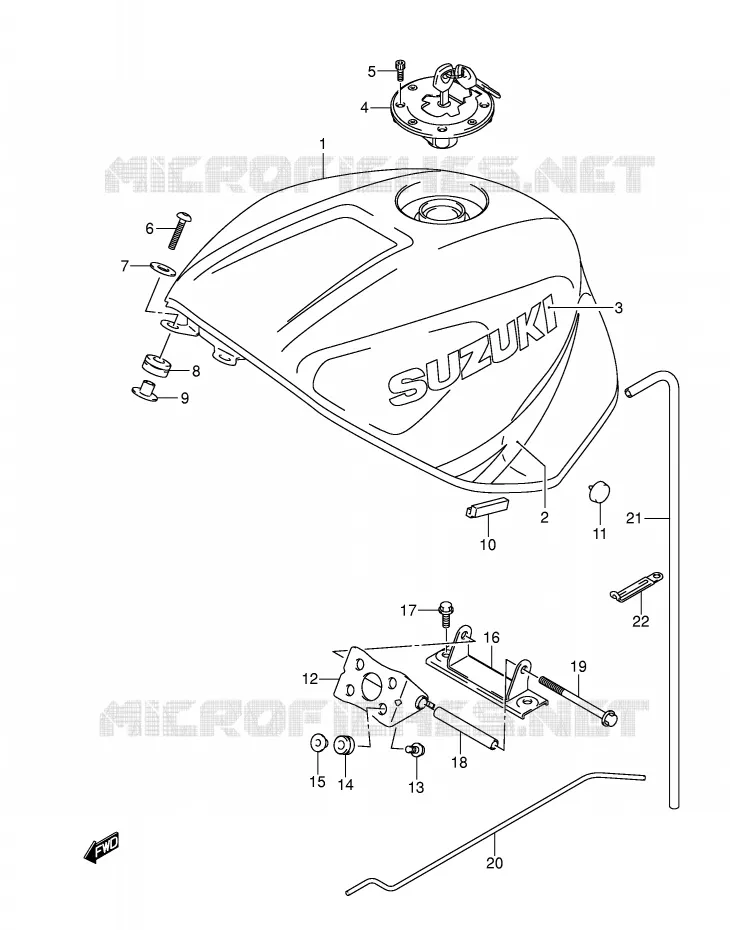 BENZINETANK (GSX-R600K3) Suzuki MOTO 600 GSX-R 2001  GSX-R600U2K1(E2)