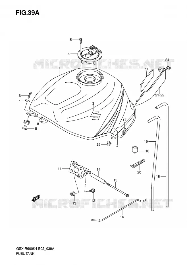 BENZINETANK (GSX-R600K5) Suzuki MOTO 600 GSX-R 2005  GSX-R600U3XK5(E2)