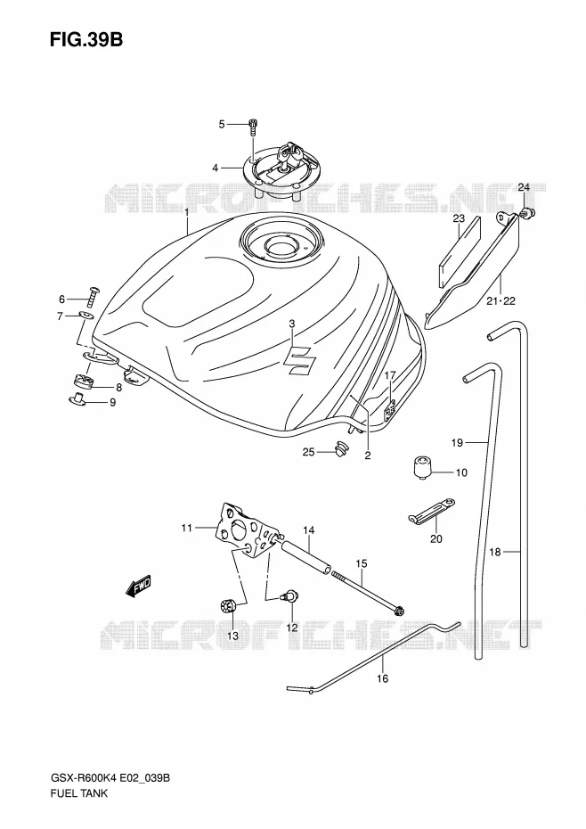 BENZINETANK (GSX-R600XK5) Suzuki MOTO 600 GSX-R 2005  GSX-R600U3XK5(E2)