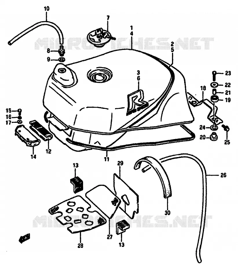 BENZINETANK (MODELE F/G) Suzuki MOTO 750 GSX-R 1986  GSX-R750G(F/G/H)