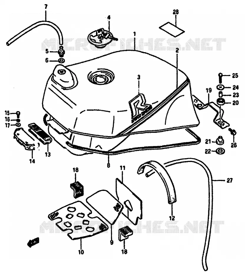 BENZINETANK (MODELE H) Suzuki MOTO 750 GSX-R 1985  GSX-R750F(F/G/H)
