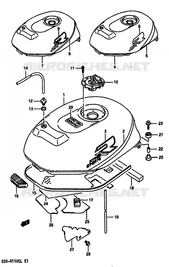 BENZINETANK (MODELE K) Suzuki MOTO 1100 GSX-R 1989  GSX-R1100K(K/L)