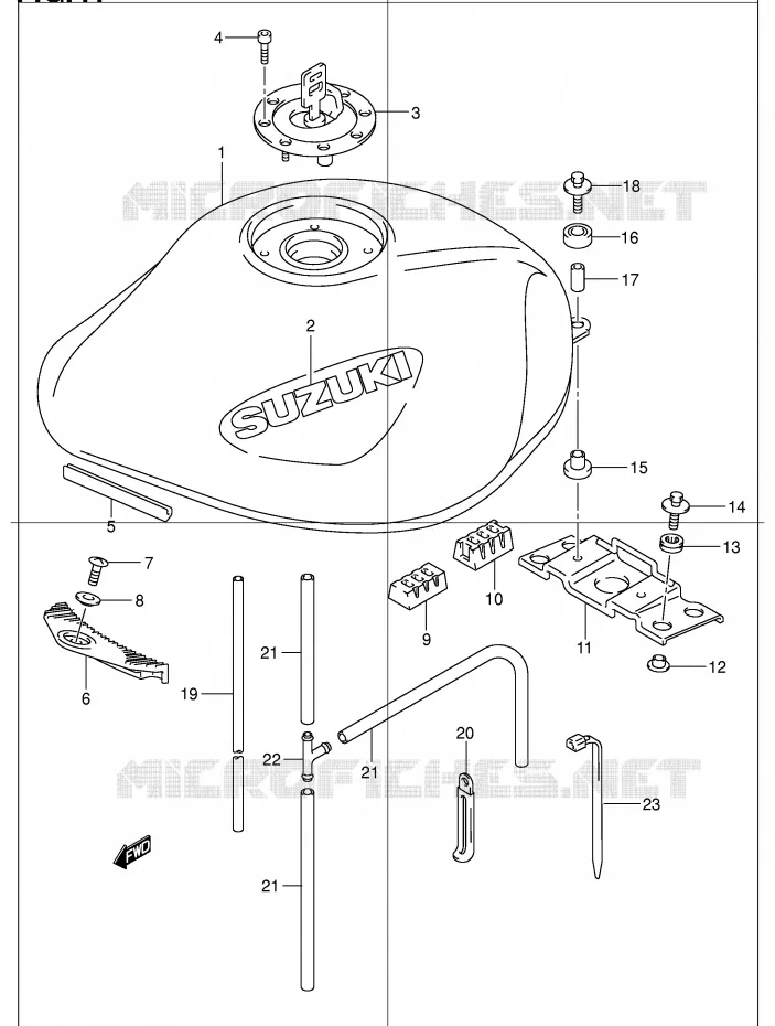 BENZINETANK (MODELE K1) Suzuki MOTO 1200 BANDIT 2005  GSF1200ZK5(E2)