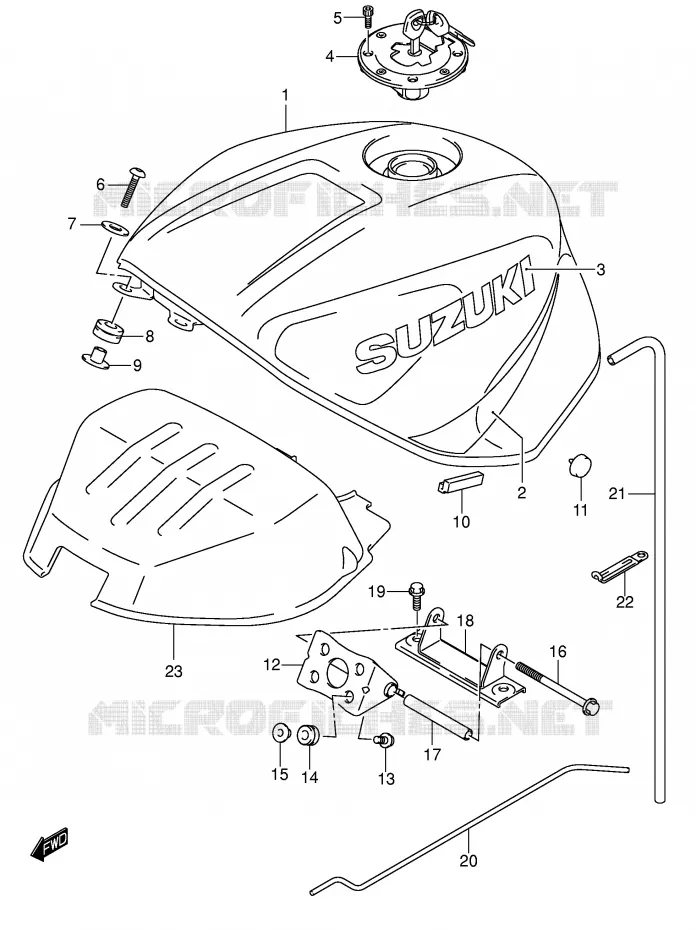 BENZINETANK (MODELE K1) Suzuki MOTO 600 GSX-R 2002  GSX-R600U1K2(E2)