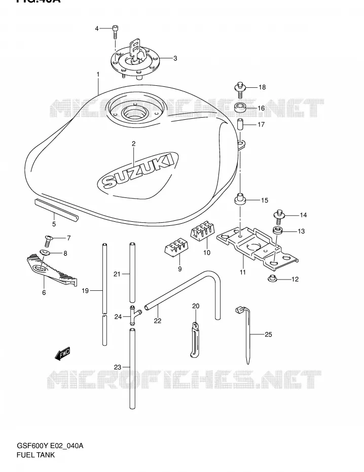 BENZINETANK (MODELE K2) Suzuki MOTO 600 BANDIT 2004  GSF600K4(E2)