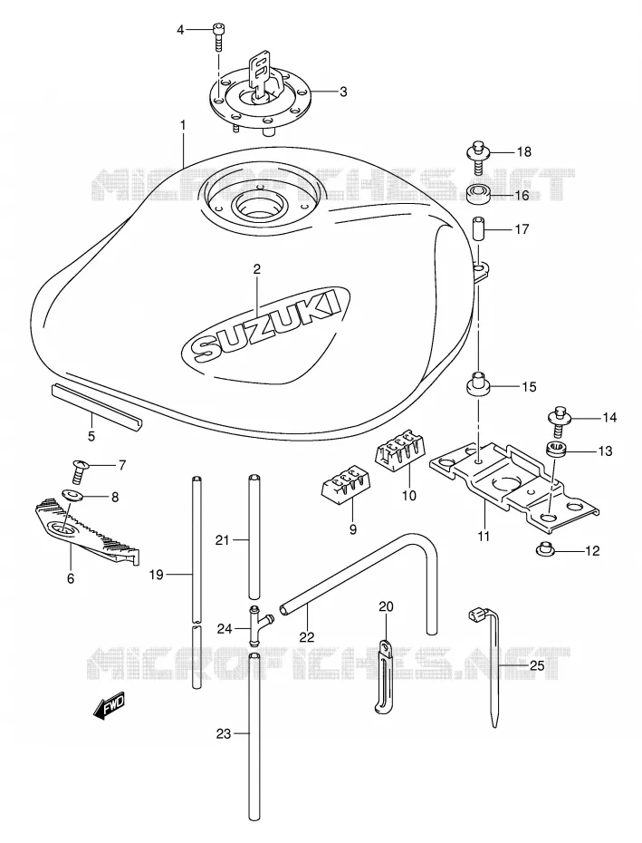 BENZINETANK (MODELE K3) Suzuki MOTO 600 BANDIT 2002  GSF600K2(E2)