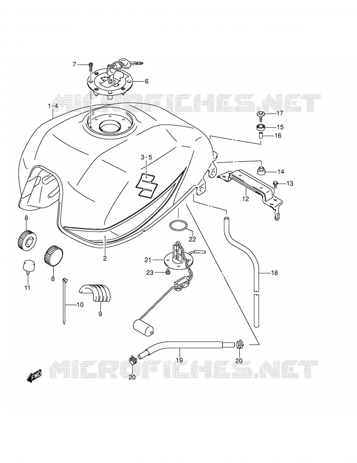 BENZINETANK (MODELE K4) Suzuki MOTO 1400 GSX 2004  GSX1400K4(E2)