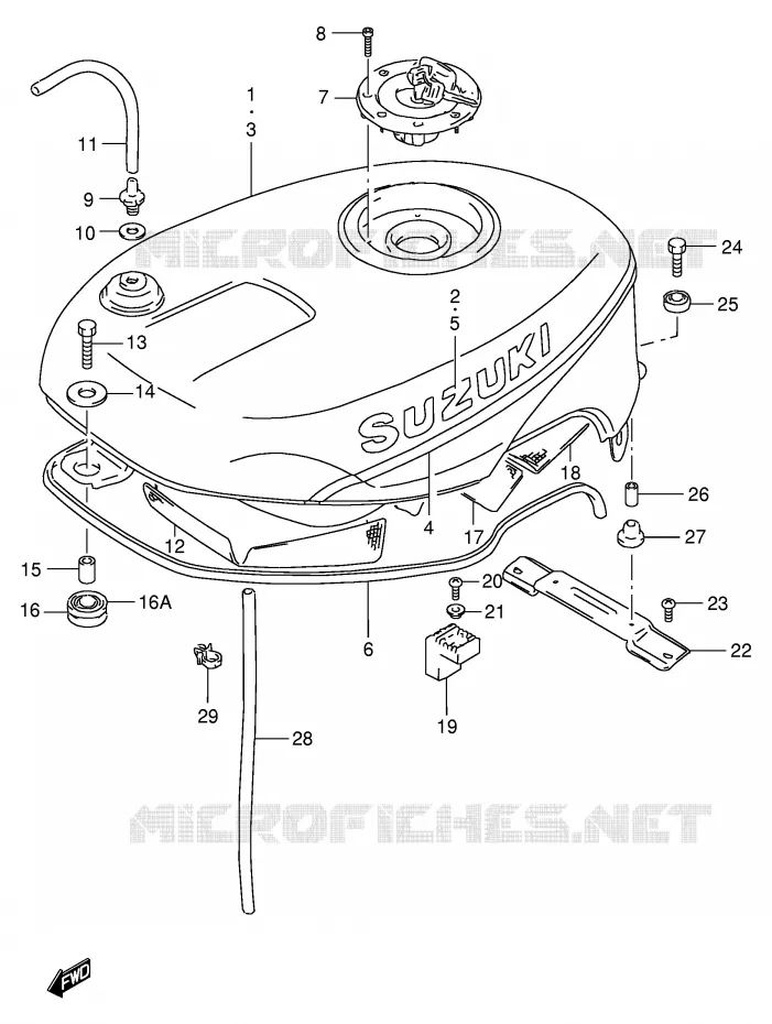 BENZINETANK (MODELE L) Suzuki MOTO 400 GSX-R 1991  GSX-R400RM(E30)
