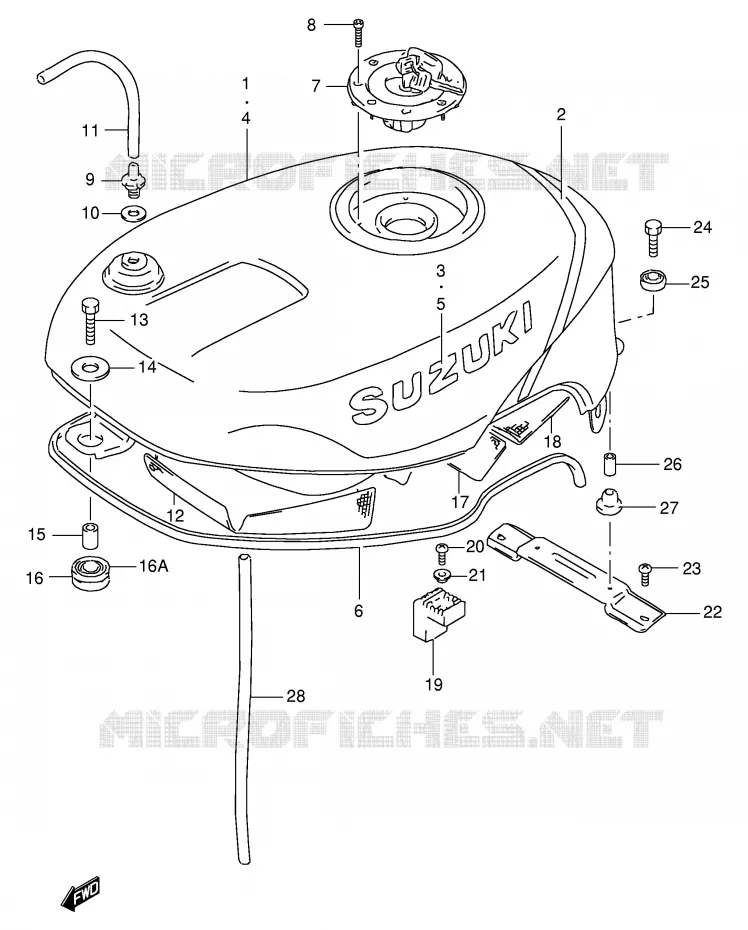 BENZINETANK (MODELE N) Suzuki MOTO 400 GSX-R 1991  GSX-R400RM(E30)