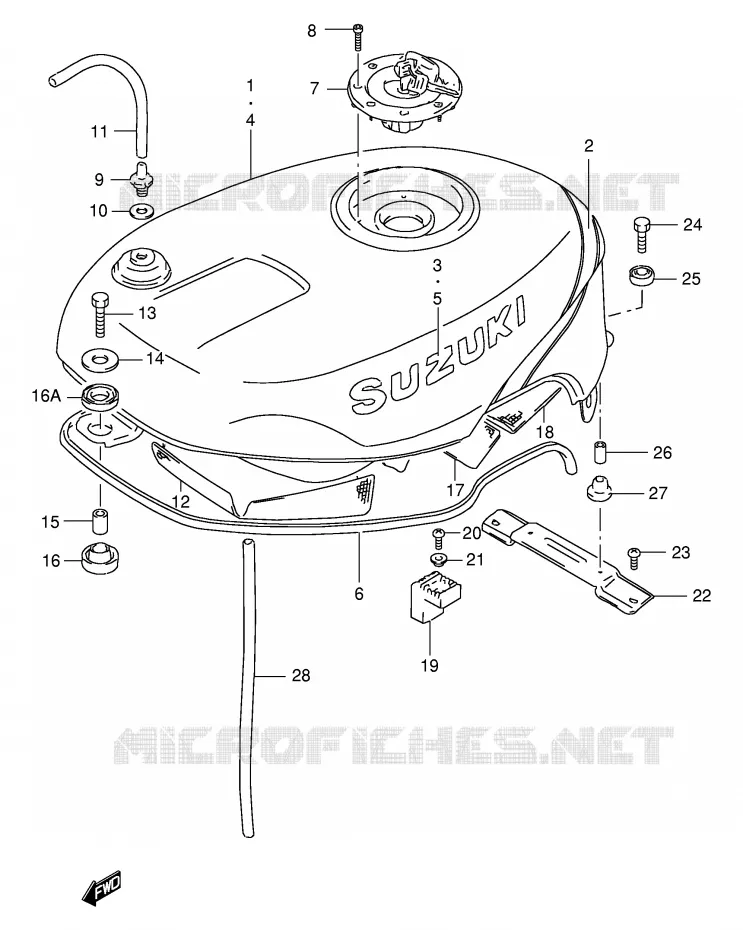 BENZINETANK (MODELE P/R) Suzuki MOTO 400 GSX-R 1992  GSX-R400RN(E30)