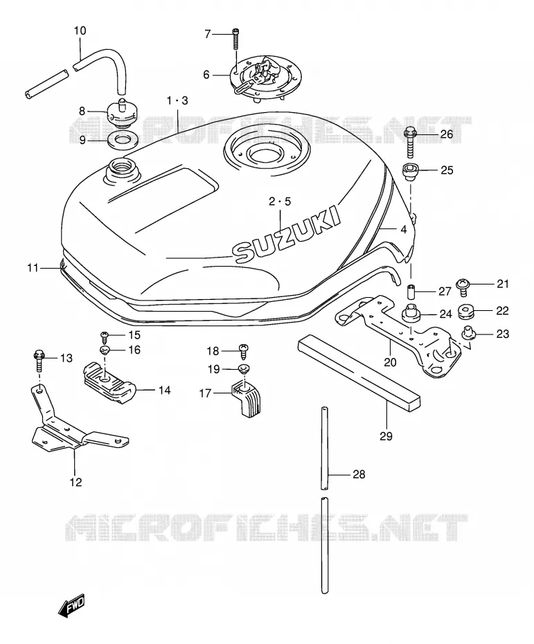 BENZINETANK (MODELE P) Suzuki MOTO 1100 GSX-R 1995  GSX-R1100WSKS(E2)