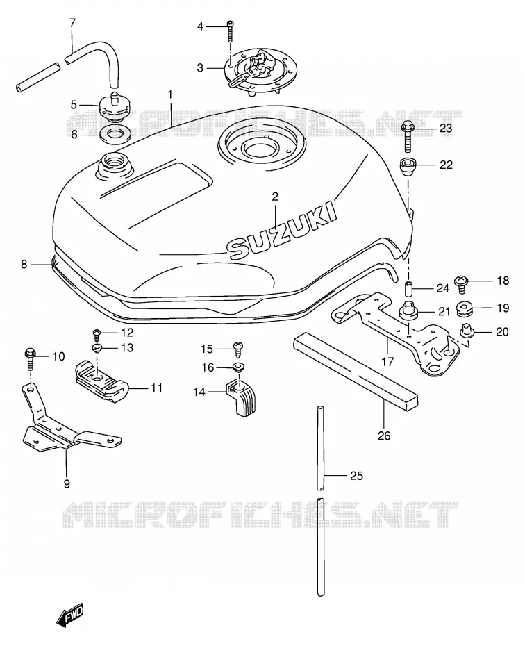 BENZINETANK (MODELE R) Suzuki MOTO 1100 GSX-R 1995  GSX-R1100WS(E2)