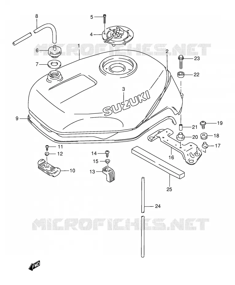 BENZINETANK (MODELE S) Suzuki MOTO 1100 GSX-R 1996  GSX-R1100WSKT(E2)
