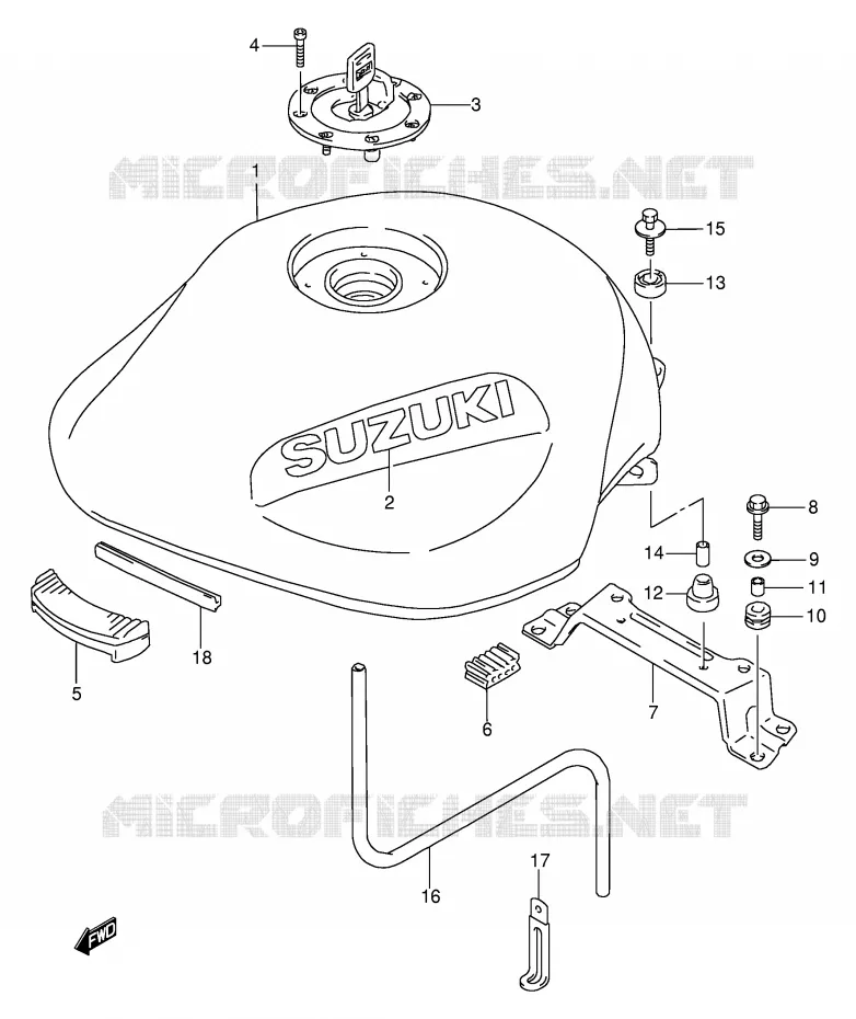 BENZINETANK (MODELE S/T) Suzuki MOTO 600 BANDIT 1996  GSF600T/GSF600ST/GSF600UT/GSF600SUT
