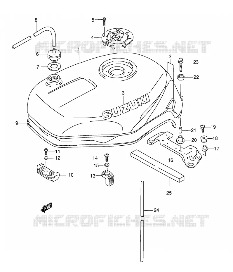 BENZINETANK (MODELE T) Suzuki MOTO 1100 GSX-R 1995  GSX-R1100WS(E28)