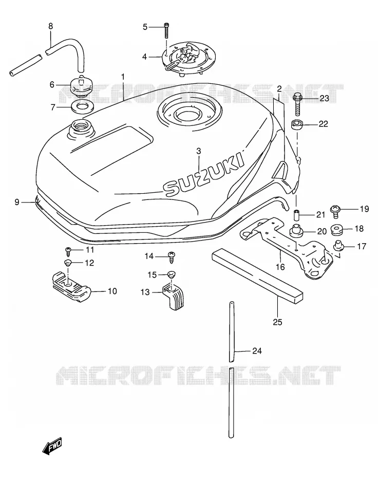 BENZINETANK (MODELE T) Suzuki MOTO 1100 GSX-R 1996  GSX-R1100WSKT(E2)
