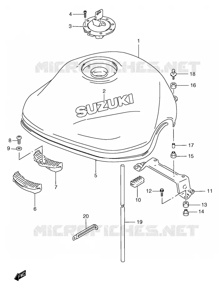 BENZINETANK (MODELE T/V) Suzuki MOTO 1200 BANDIT 1997  GSF1200SV(E2)