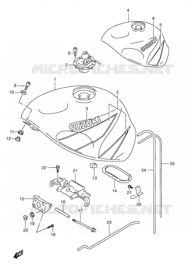 BENZINETANK (MODELE V) Suzuki MOTO 600 GSX-R 1999  GSX-R600X(E2)