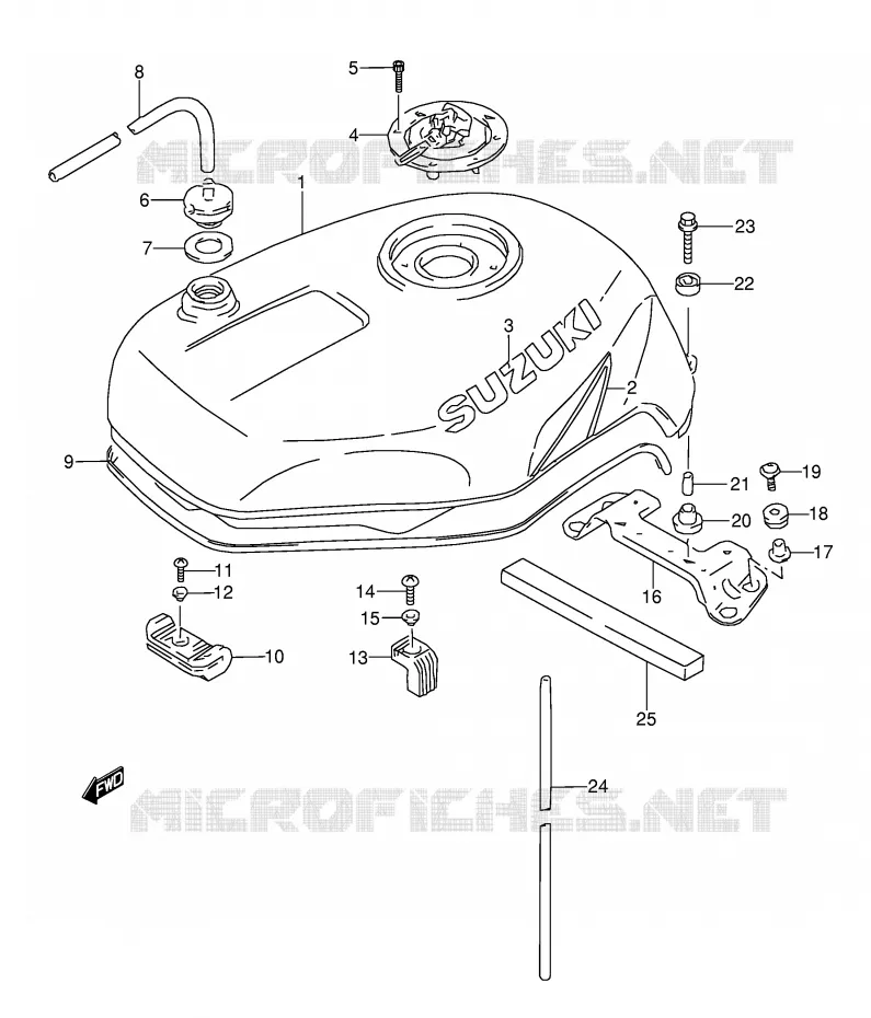 BENZINETANK (MODELE V/W) Suzuki MOTO 1100 GSX-R 1998  GSX-R1100WW(E28)
