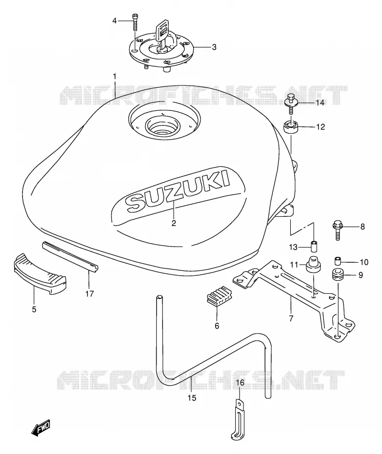 BENZINETANK (MODELE V/W/X) Suzuki MOTO 600 BANDIT 1996  GSF600T/GSF600ST/GSF600UT/GSF600SUT