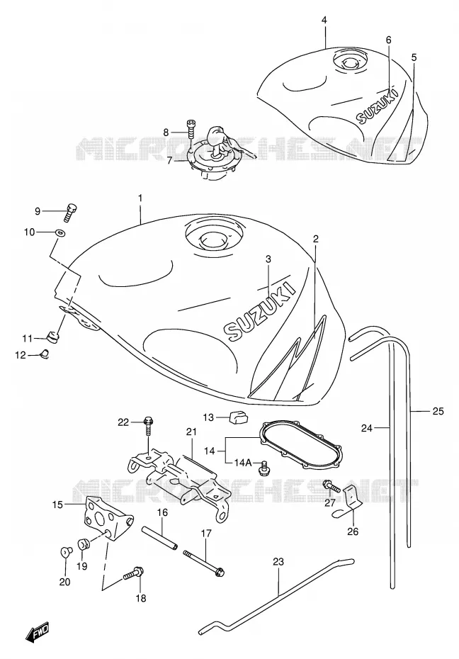BENZINETANK (MODELE W) Suzuki MOTO 750 GSX-R 1996  GSX-R750T(E2)