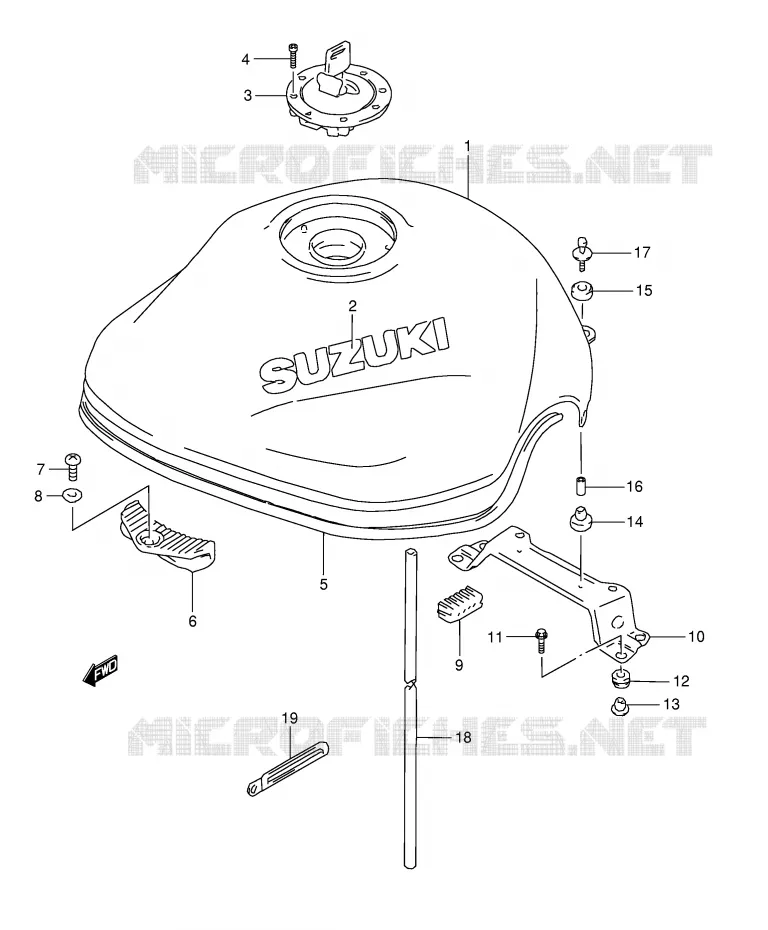 BENZINETANK (MODELE W/X) Suzuki MOTO 1200 BANDIT 1998  GSF1200SW(E28)