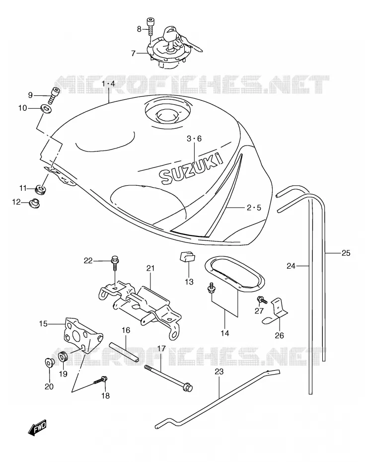 BENZINETANK (MODELE X) Suzuki MOTO 600 GSX-R 1997  GSX-R600V(E2)