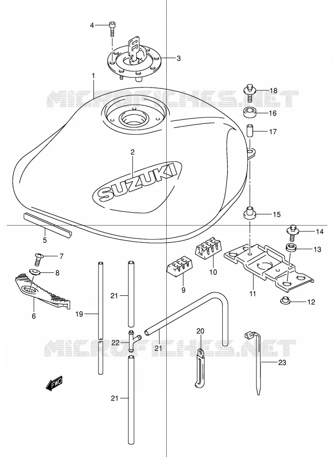BENZINETANK (MODELE Y/K1) Suzuki MOTO 600 BANDIT 2002  GSF600K2(E2)