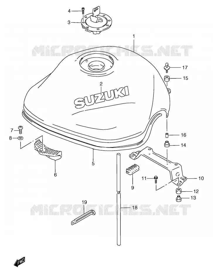 BENZINETANK (MODELE Y) Suzuki MOTO 1200 BANDIT 2000  GSF1200SAY(E2)