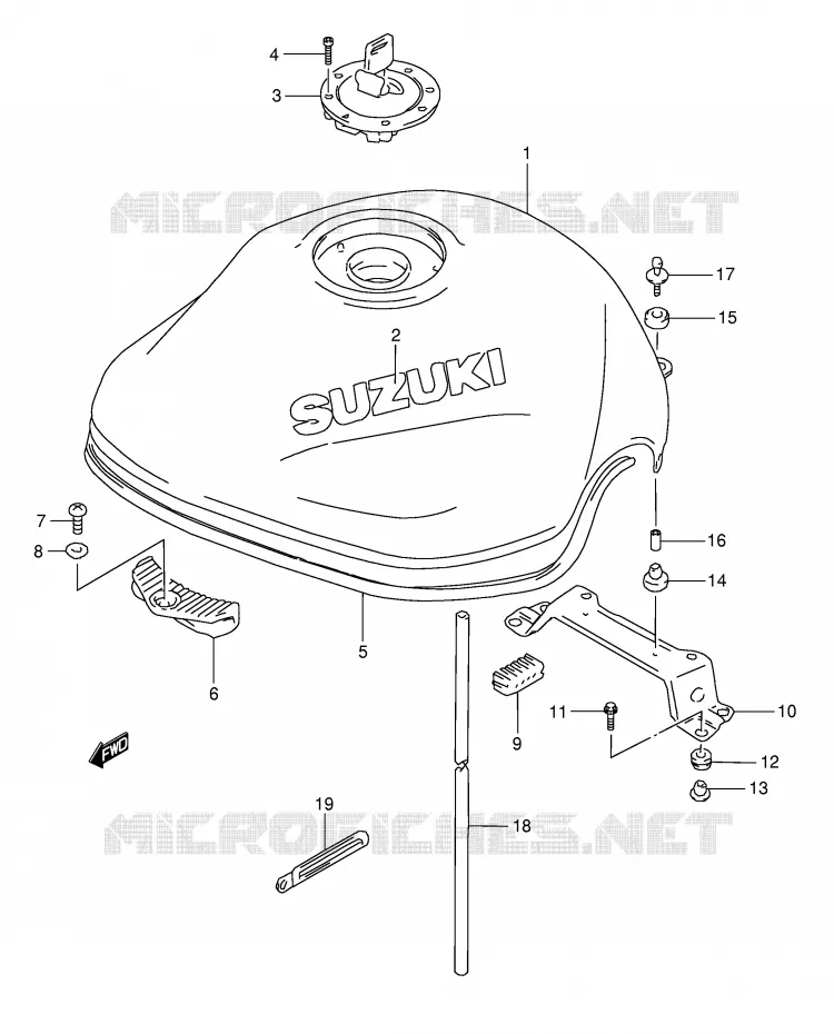 BENZINETANK (MODELE Y) Suzuki MOTO 1200 BANDIT 2000  GSF1200SY(E28)