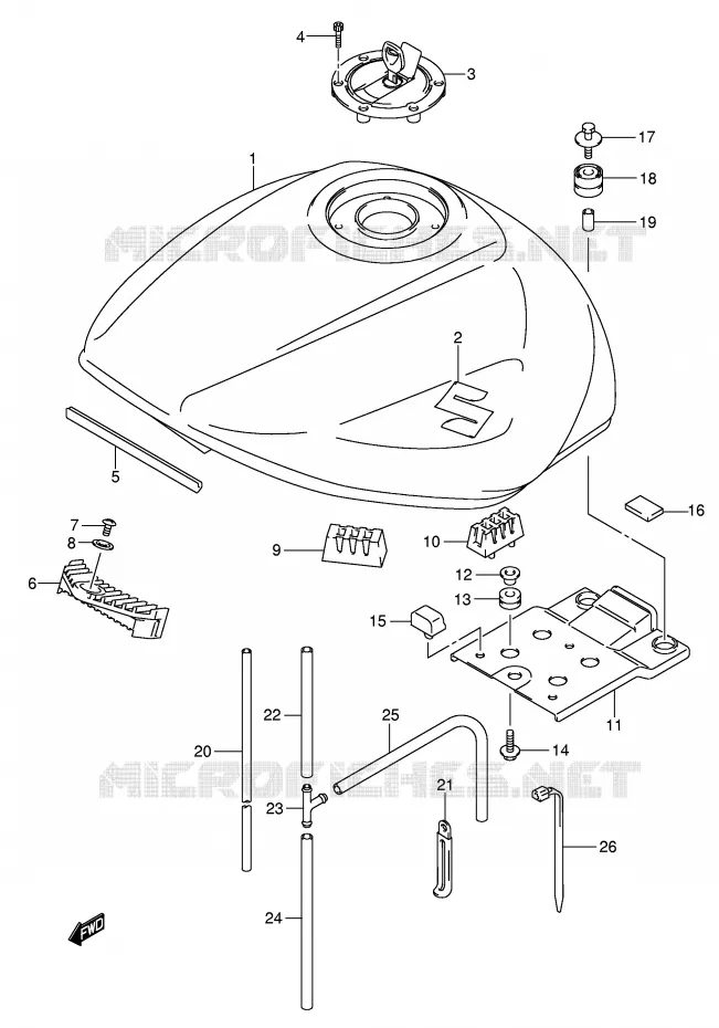 BENZINETANK Suzuki MOTO 650 BANDIT 2005  GSF650K5(E2)
