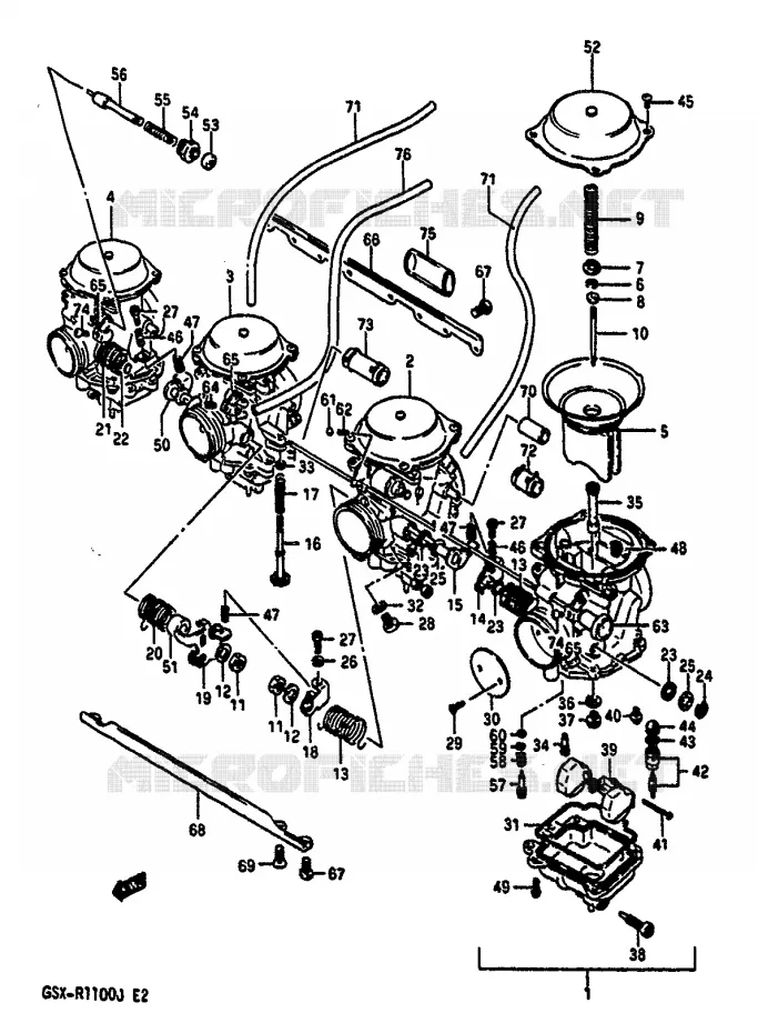 CARBURATOR (MODELE J) Suzuki MOTO 1100 GSX-R 1987  GSX-R1100H(G/H/J)