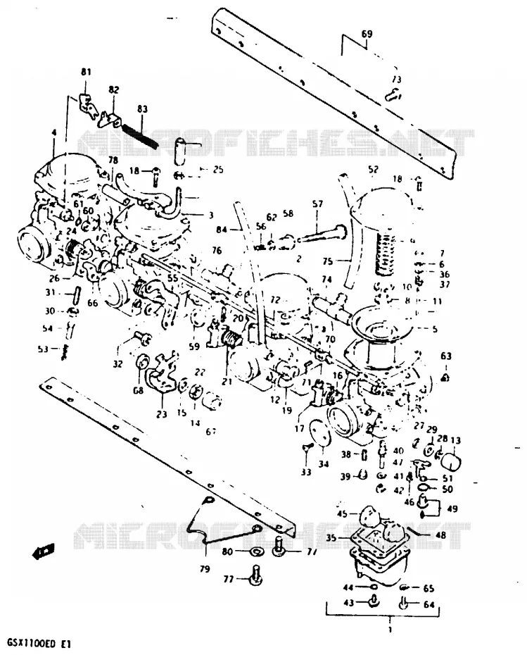 CARBURATOR (MODELE Z) Suzuki MOTO 1100 GSX-E 1983  GSX1100EXD(Z/D)