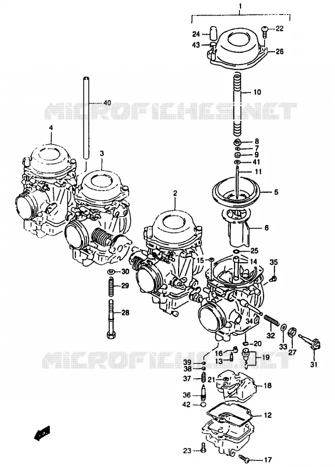CARBURATOR Suzuki MOTO 1200 BANDIT 1998  GSF1200SW(T/V/W/X/Y)
