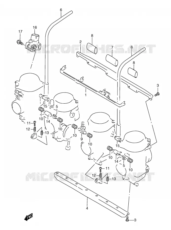 CARBURETOR AANSLUITINGEN Suzuki MOTO 1200 BANDIT 2000  GSF1200SAY(E2)