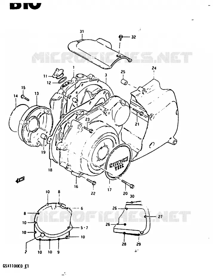 CASING (MODELE D) Suzuki MOTO 1100 GSX 1983  GSX1100D(Z/D)
